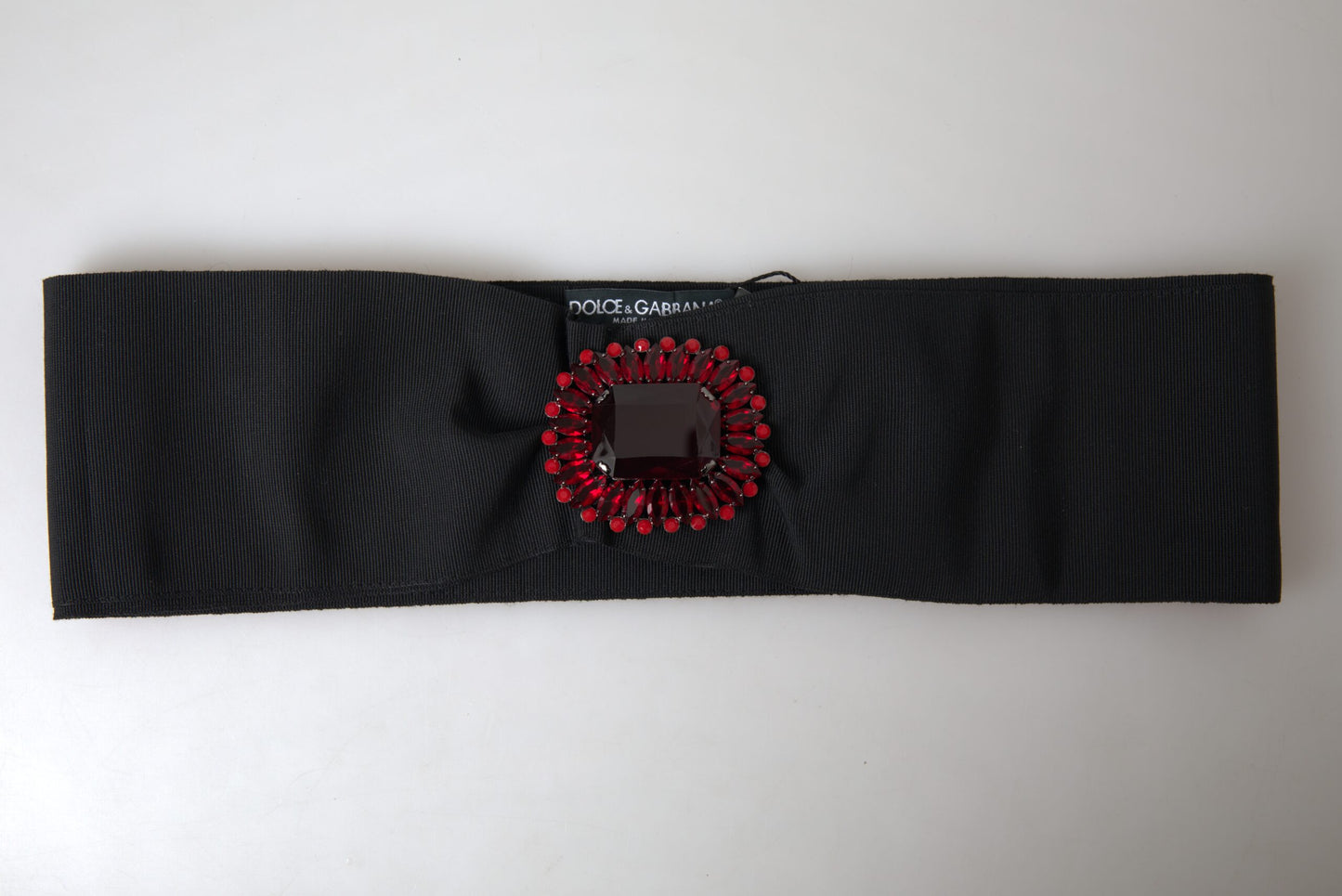 Ceinture large en laiton et cristal noir