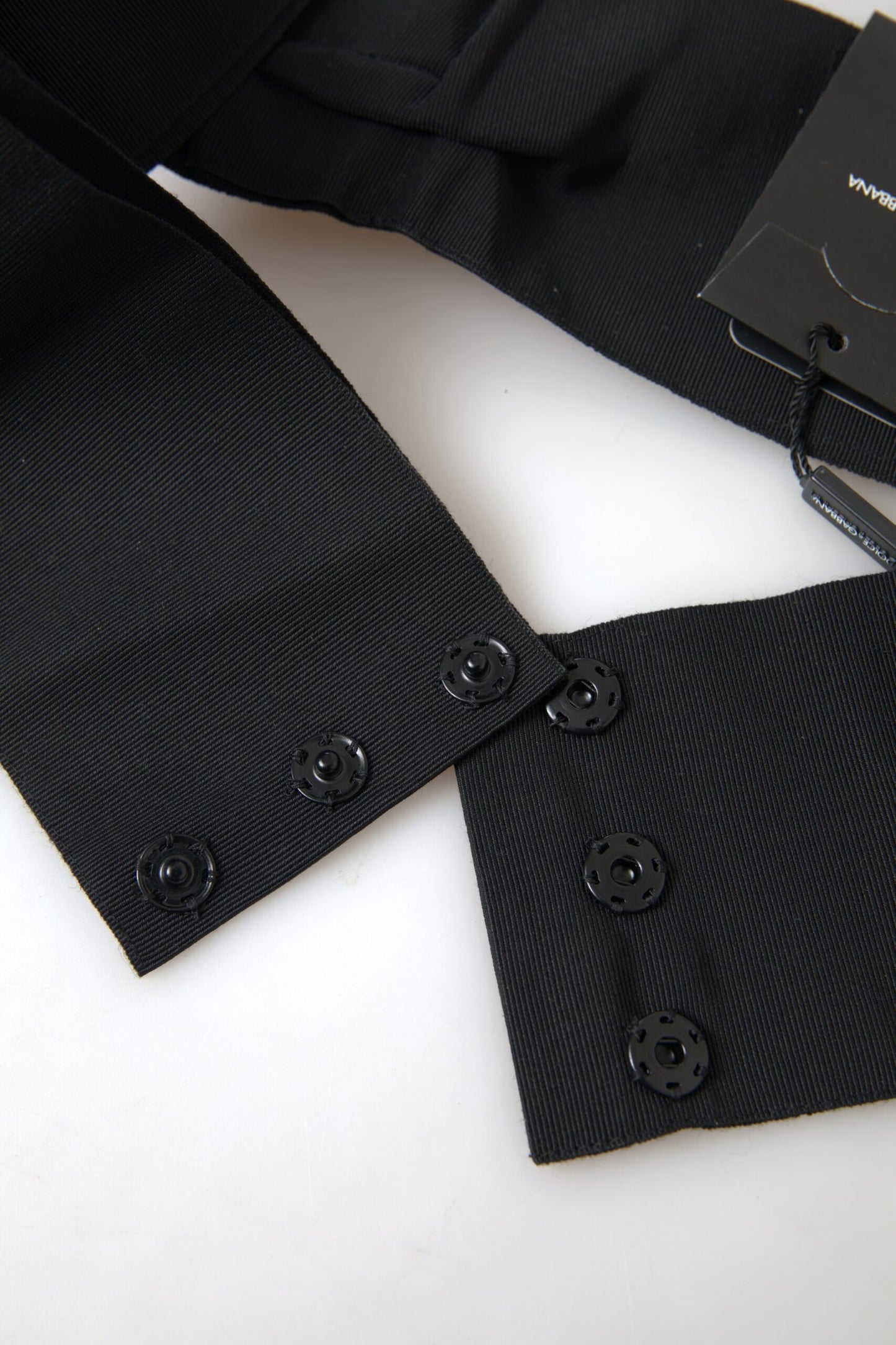 Ceinture large en laiton et cristal noir