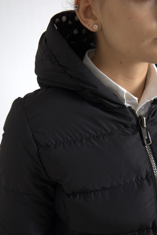 Veste réversible à capuche en polyester noir