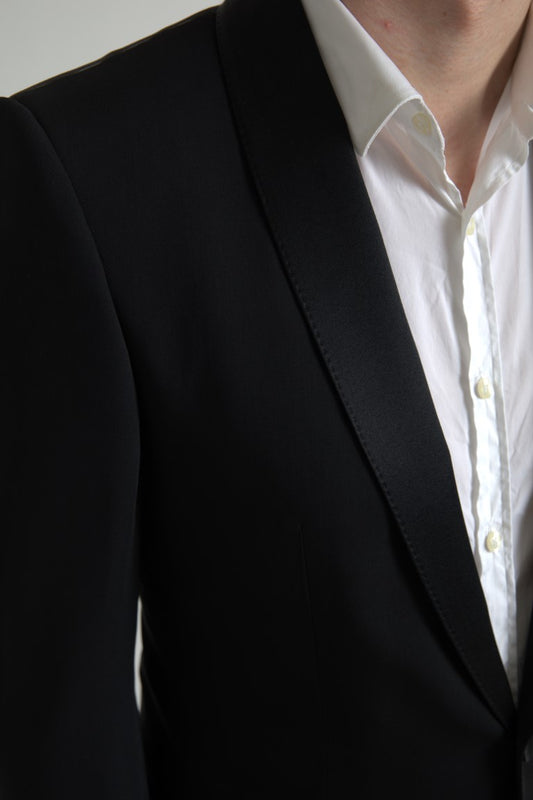 Blazer MARTINI de lana negra con botonadura sencilla