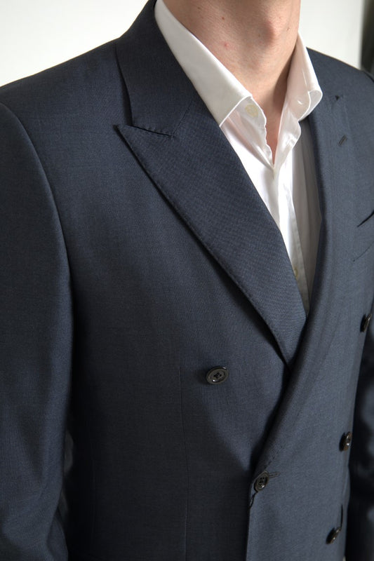 Traje MARTINI azul de dos piezas cruzado