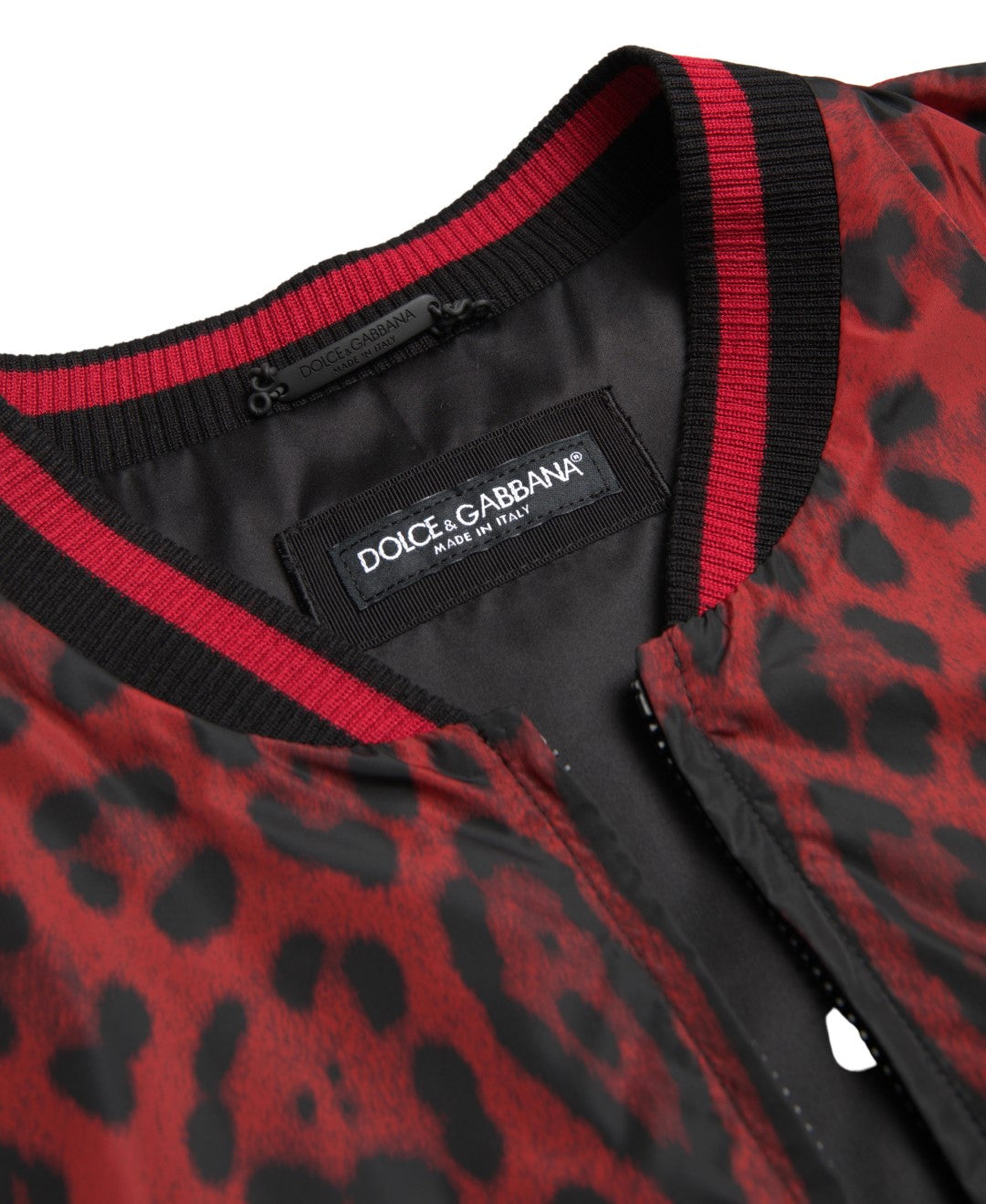 Blouson court aviateur léopard rouge
