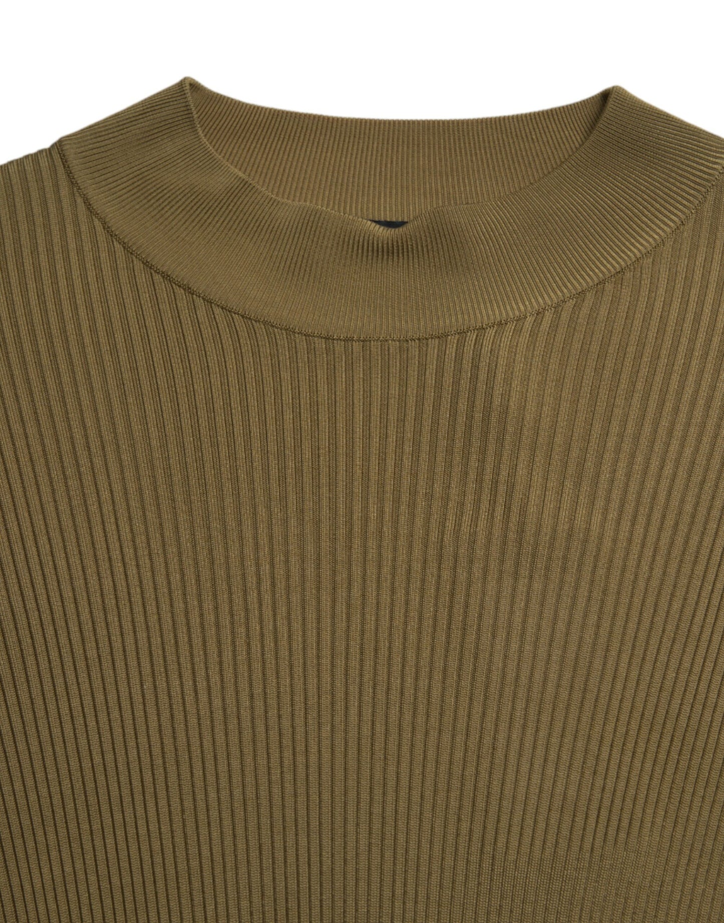 Suéter de cuello redondo de viscosa verde militar