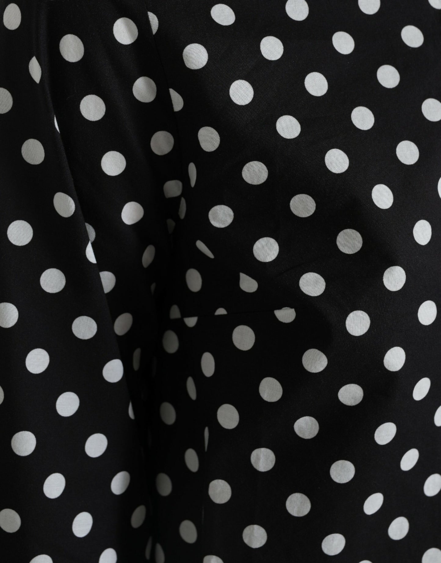 Mini-robe droite en nylon à pois noirs et blancs