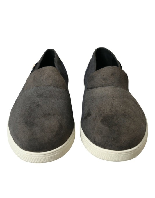 Mocasines de ante azul con diseño de caimán para hombre