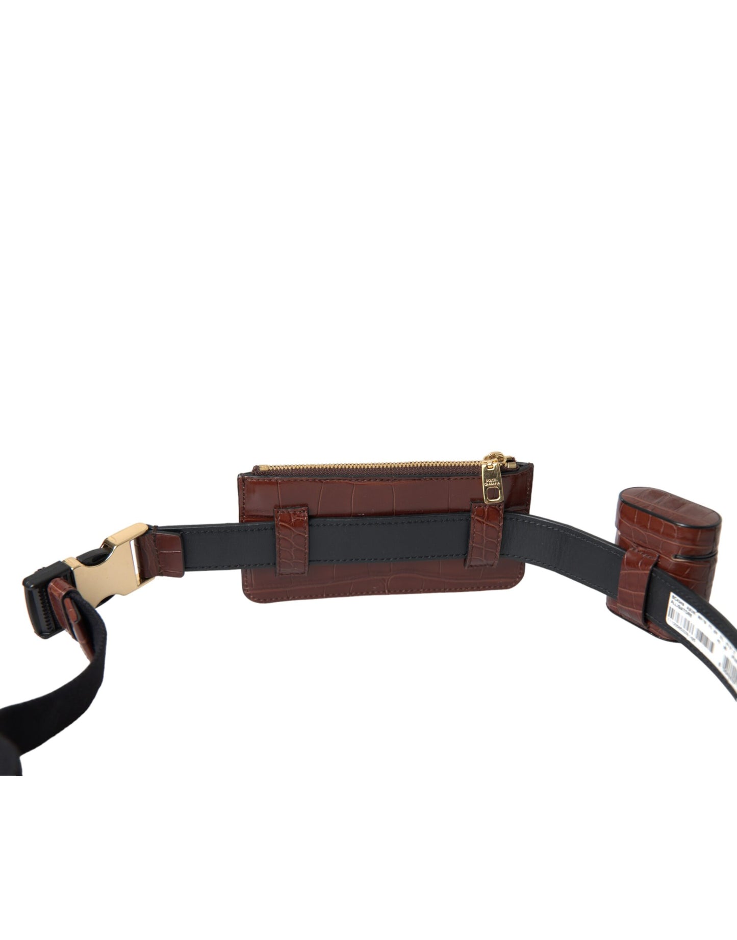 Estuche para AirPods de piel de cocodrilo marrón, monedero y billetera