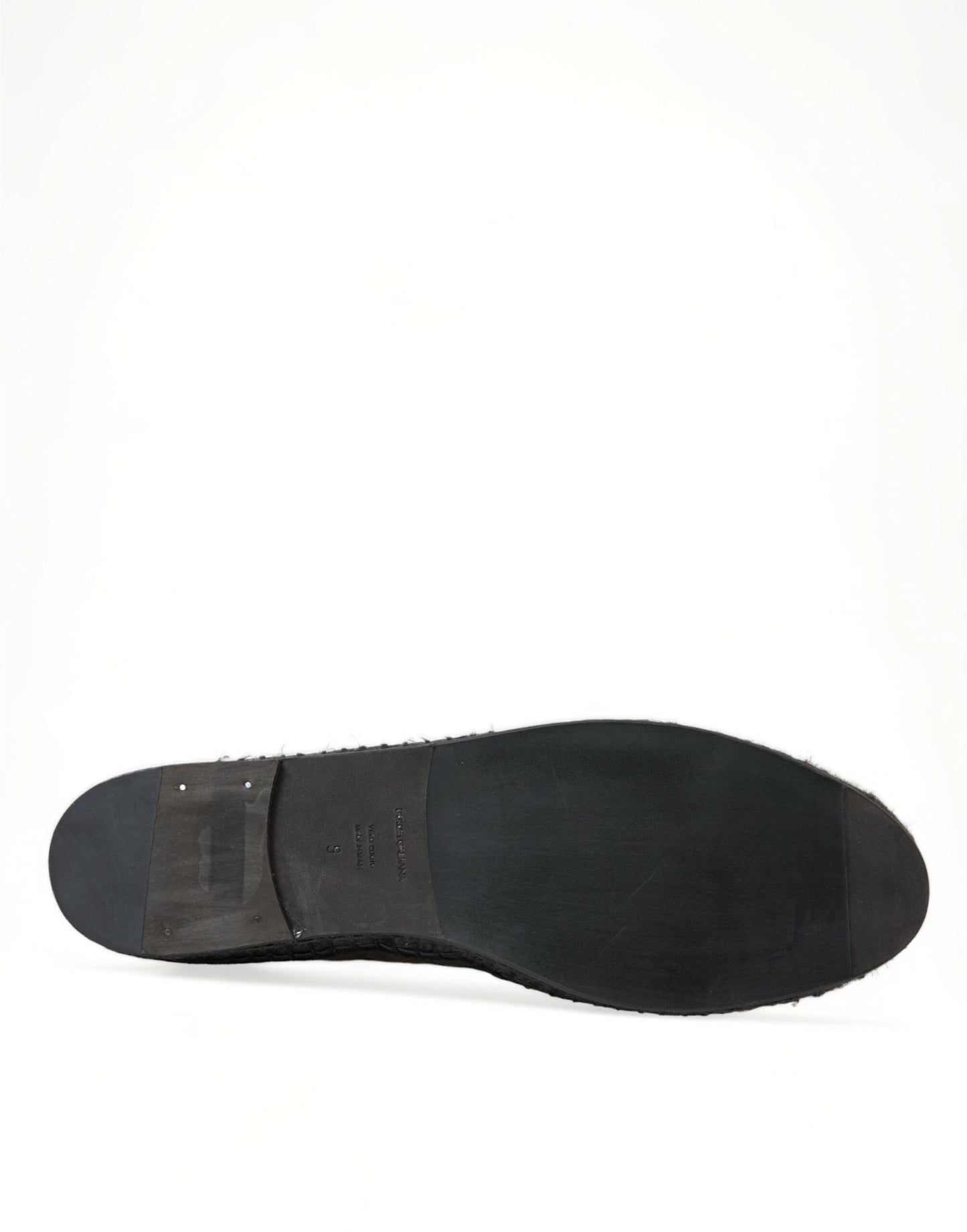 Espadrilles à enfiler en cuir exotique noir