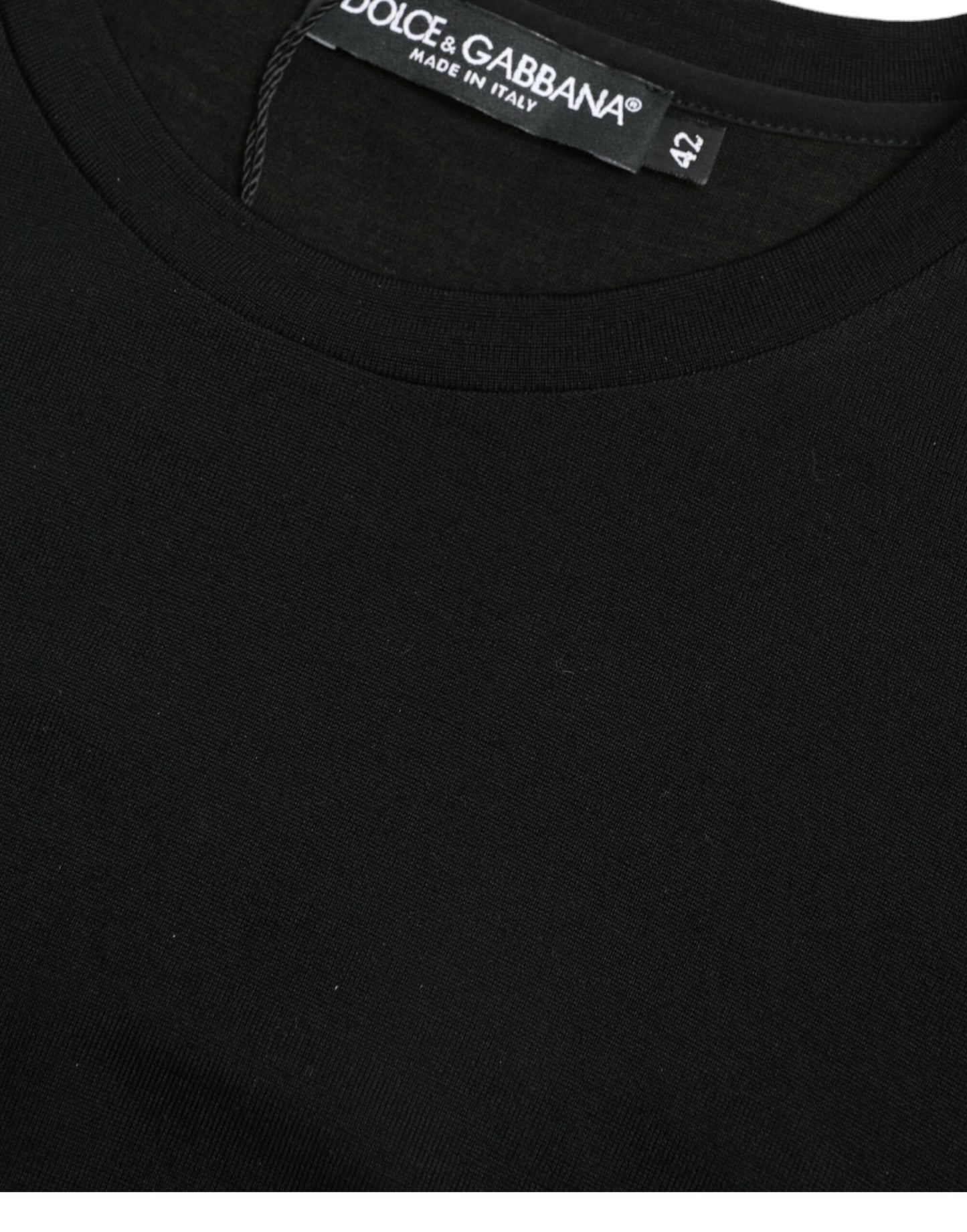 T-shirt ras du cou à manches courtes en laine noire