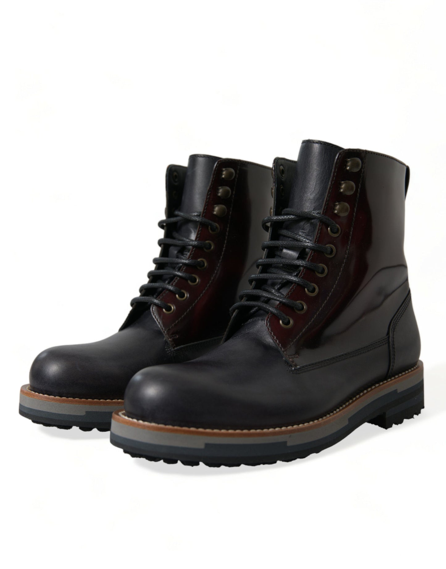 Botas militares de combate de cuero negro