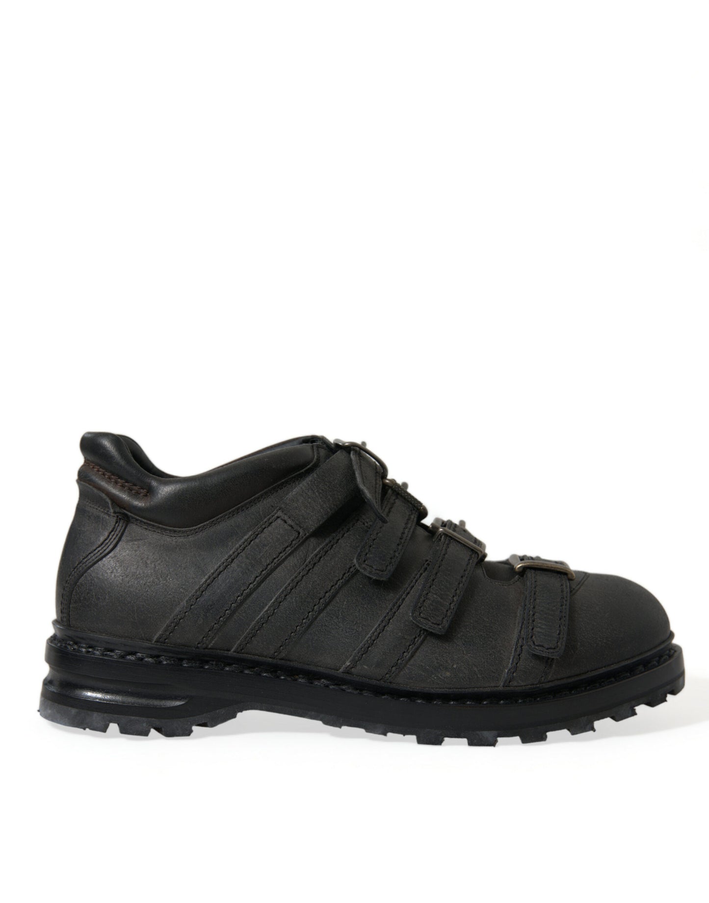 Botines negros con correa de cuero para hombre