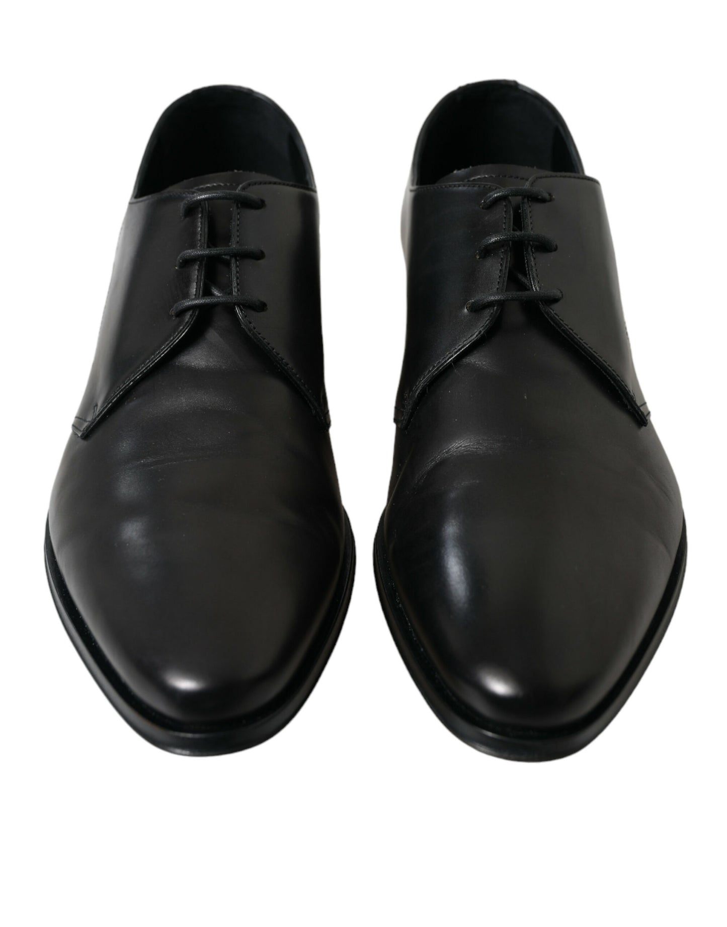 Zapatos de vestir Derby formales de cuero negro con cordones