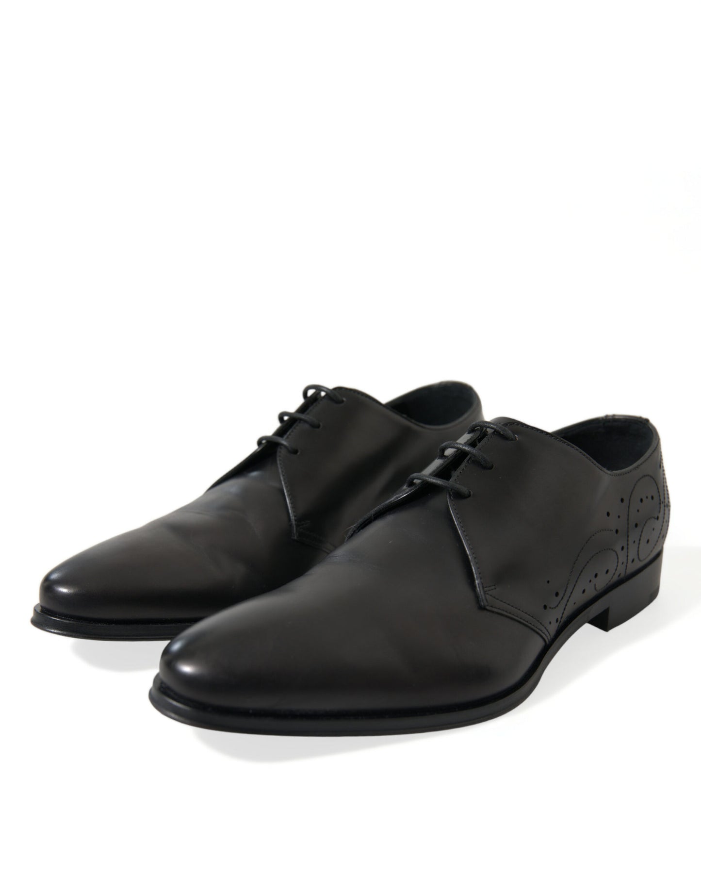 Zapatos de vestir Derby formales de cuero negro con cordones