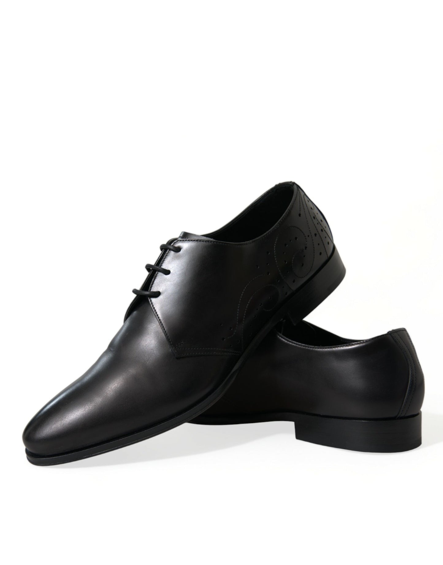 Zapatos de vestir Derby formales de cuero negro con cordones