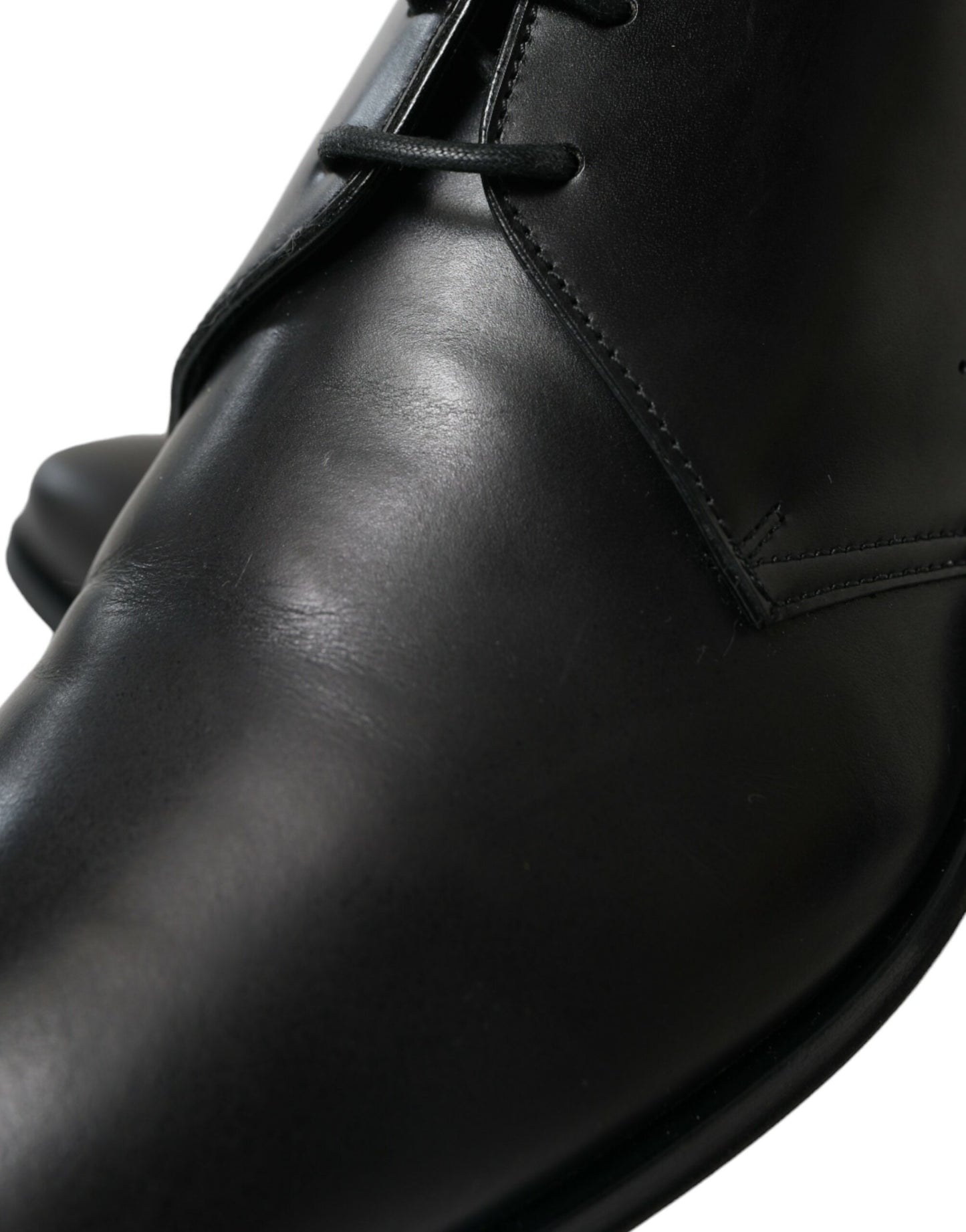 Zapatos de vestir Derby formales de cuero negro con cordones