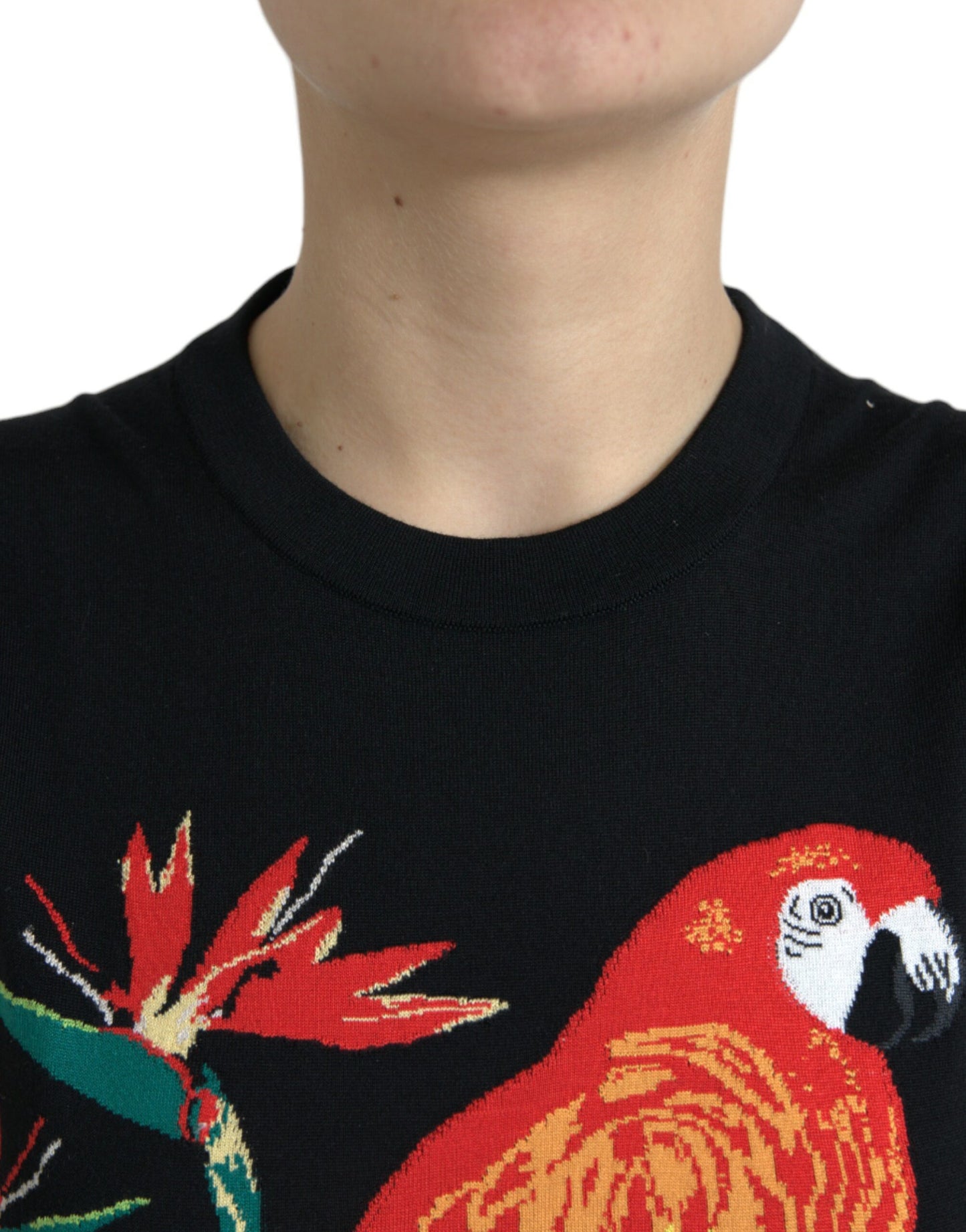 Camiseta sin mangas con cuello redondo y estampado de jungla negra