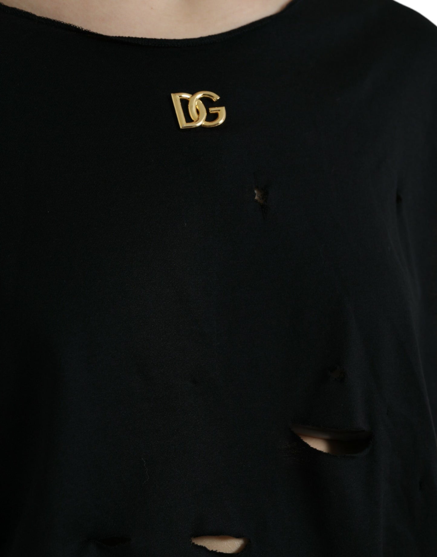 Camiseta sin mangas de algodón negro con cuello redondo y cordones con logotipo