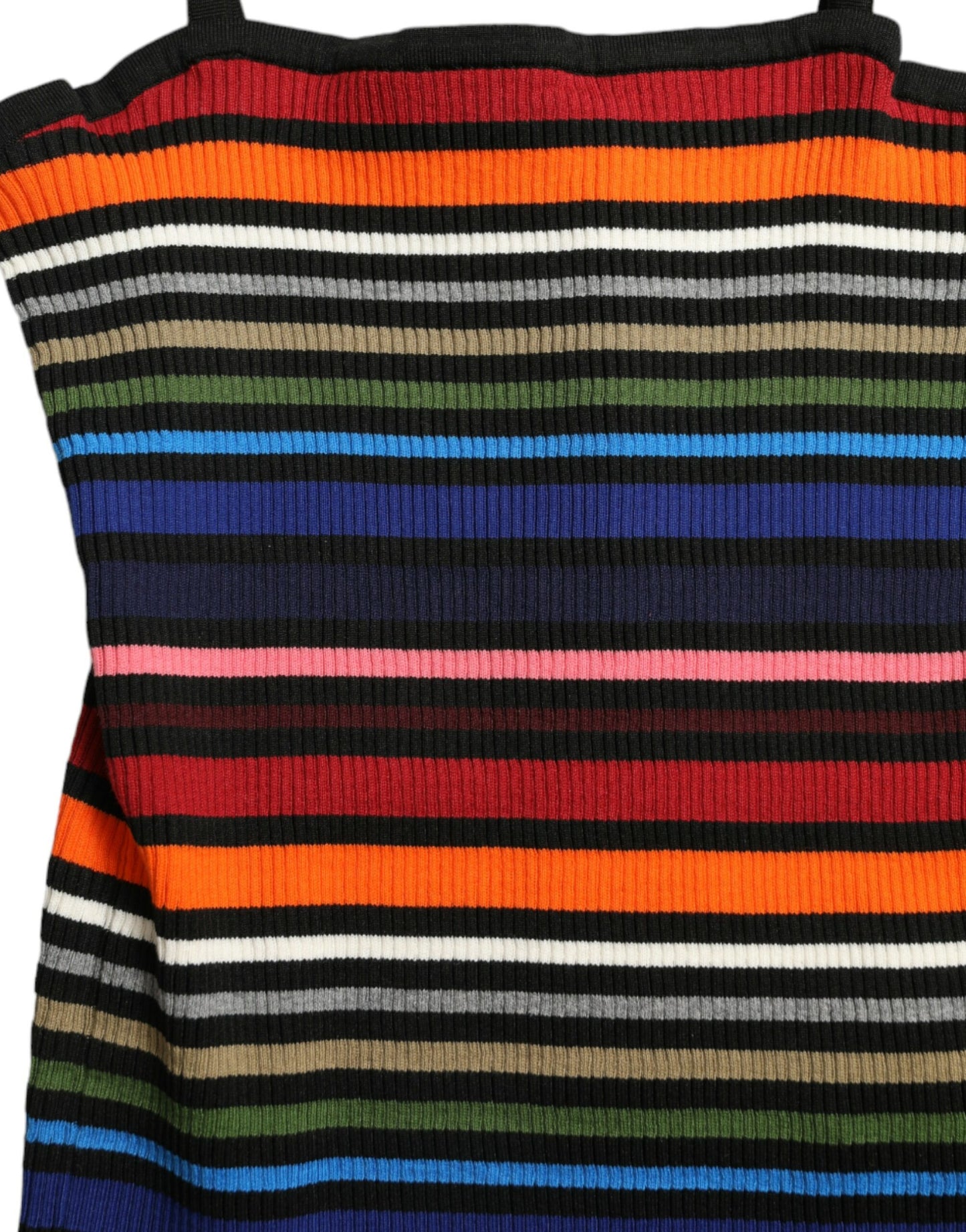 Camiseta sin mangas con tirantes finos y rayas multicolores