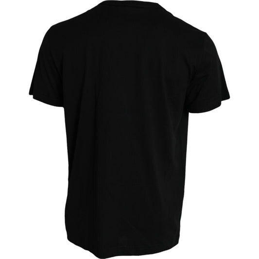 T-shirt à manches courtes avec chaîne en argent noir