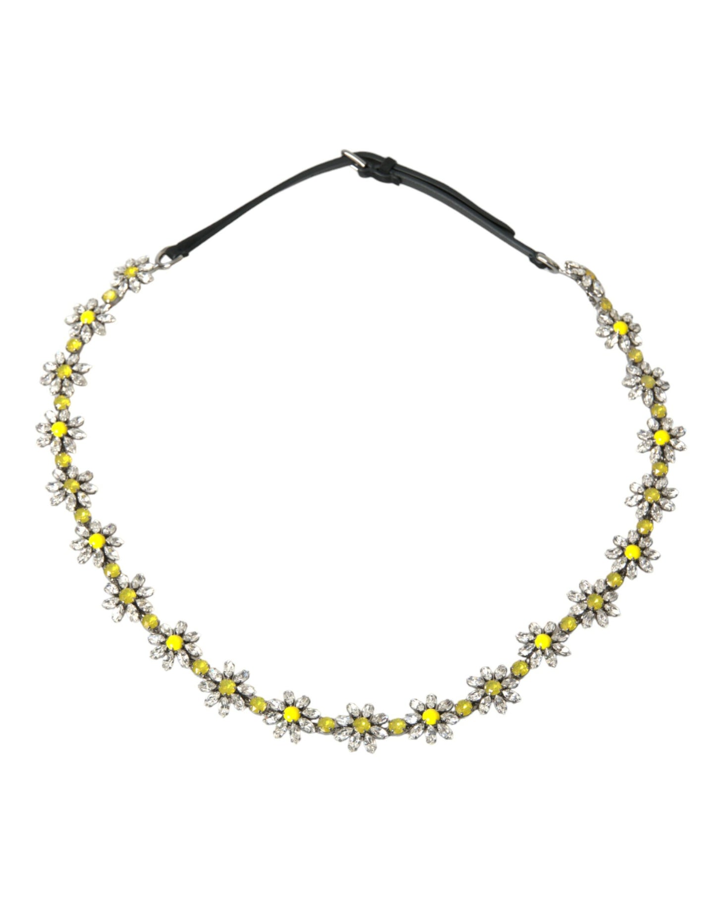 Ceinture Dauphine en cristal et marguerite noire