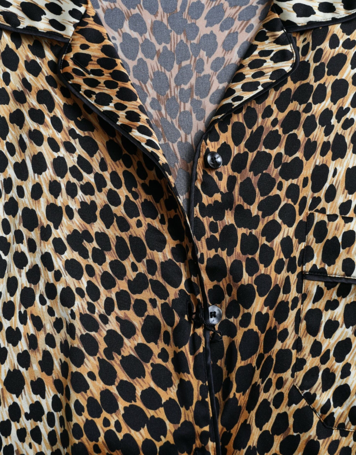 Blusa de manga larga con estampado de leopardo marrón