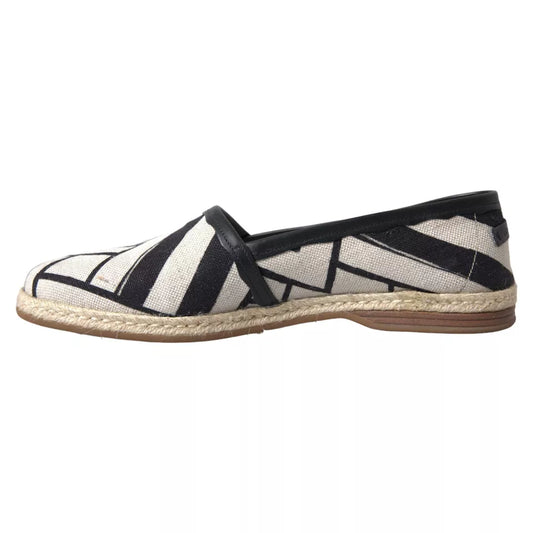 Espadrilles à enfiler à rayures noires et blanches