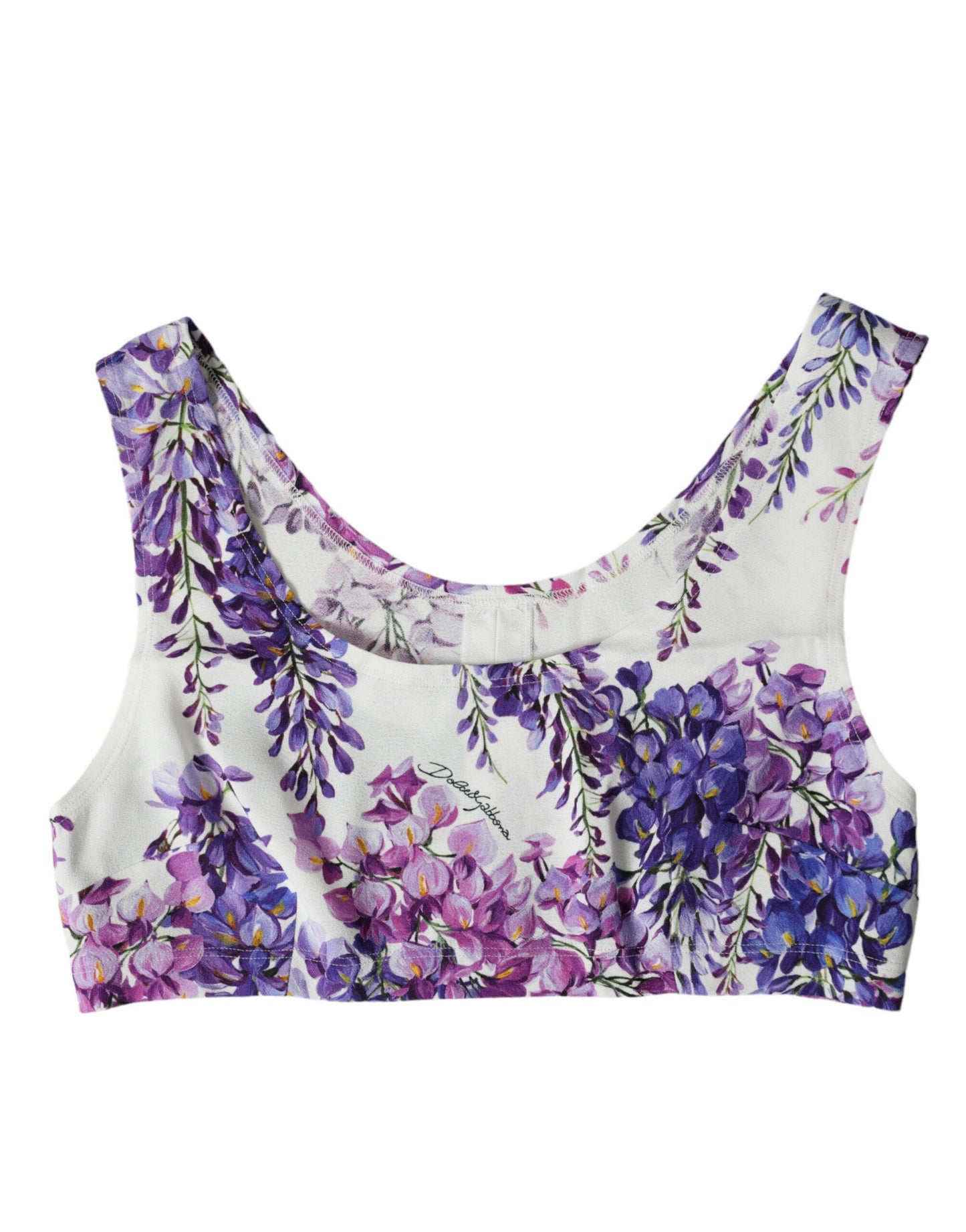 Top corto sin mangas con estampado floral multicolor