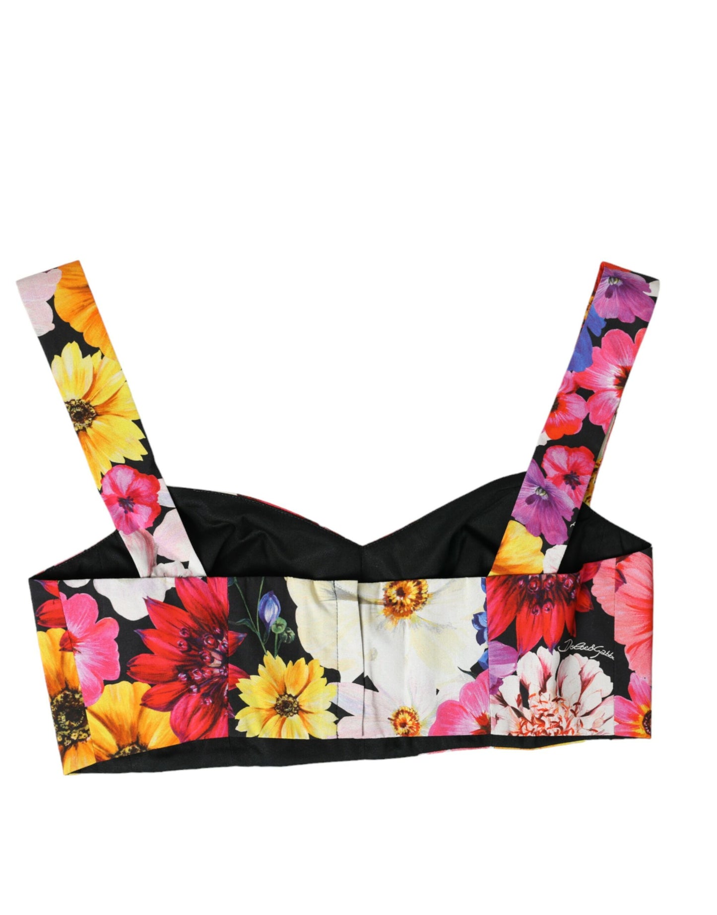 Top corto sin mangas con estampado floral multicolor