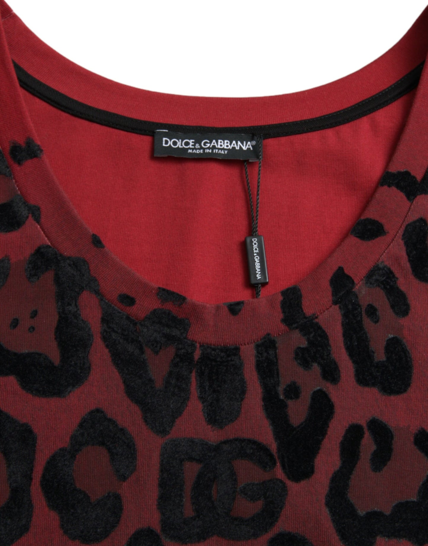 T-shirt débardeur sans manches à imprimé léopard rouge