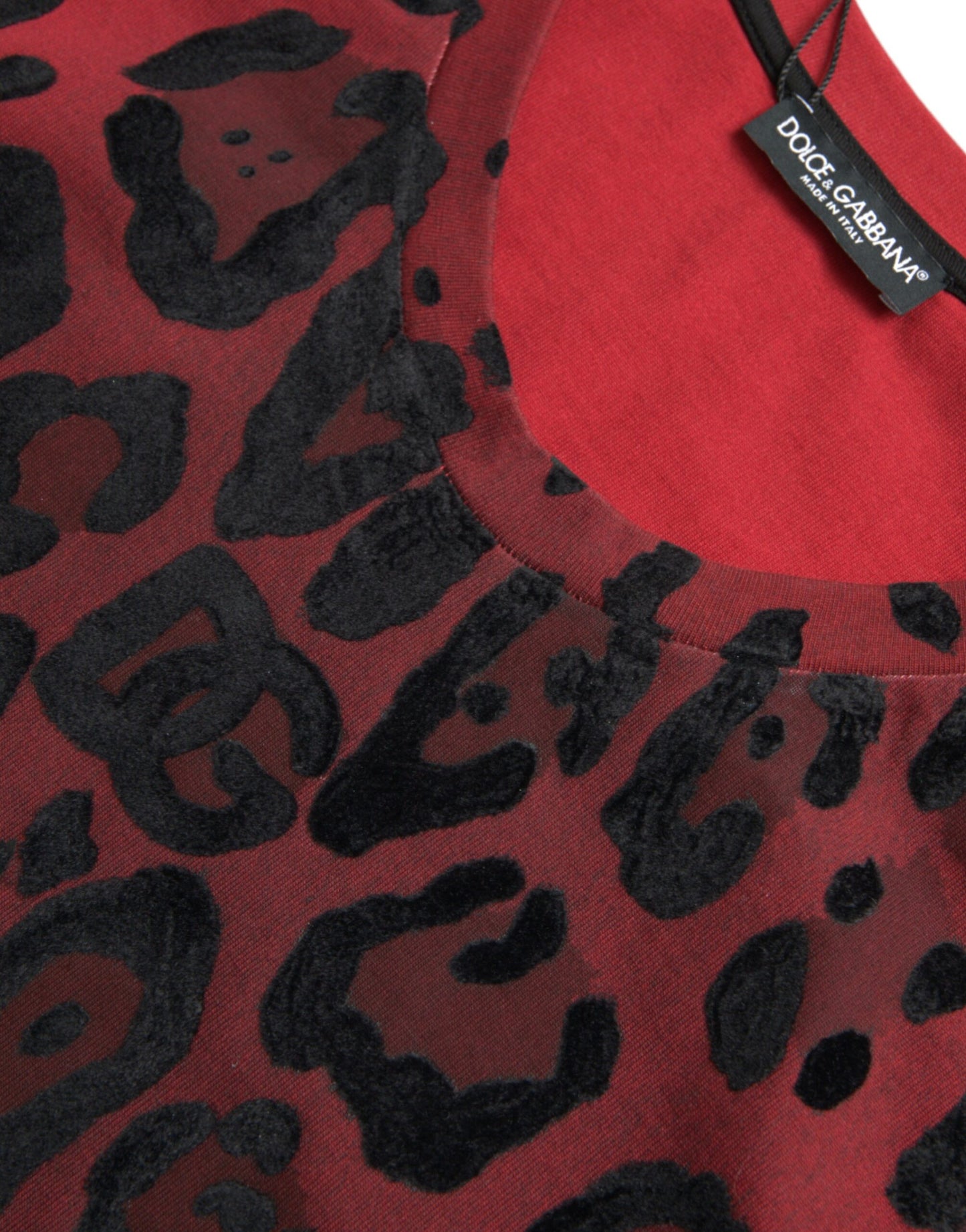 T-shirt débardeur sans manches à imprimé léopard rouge
