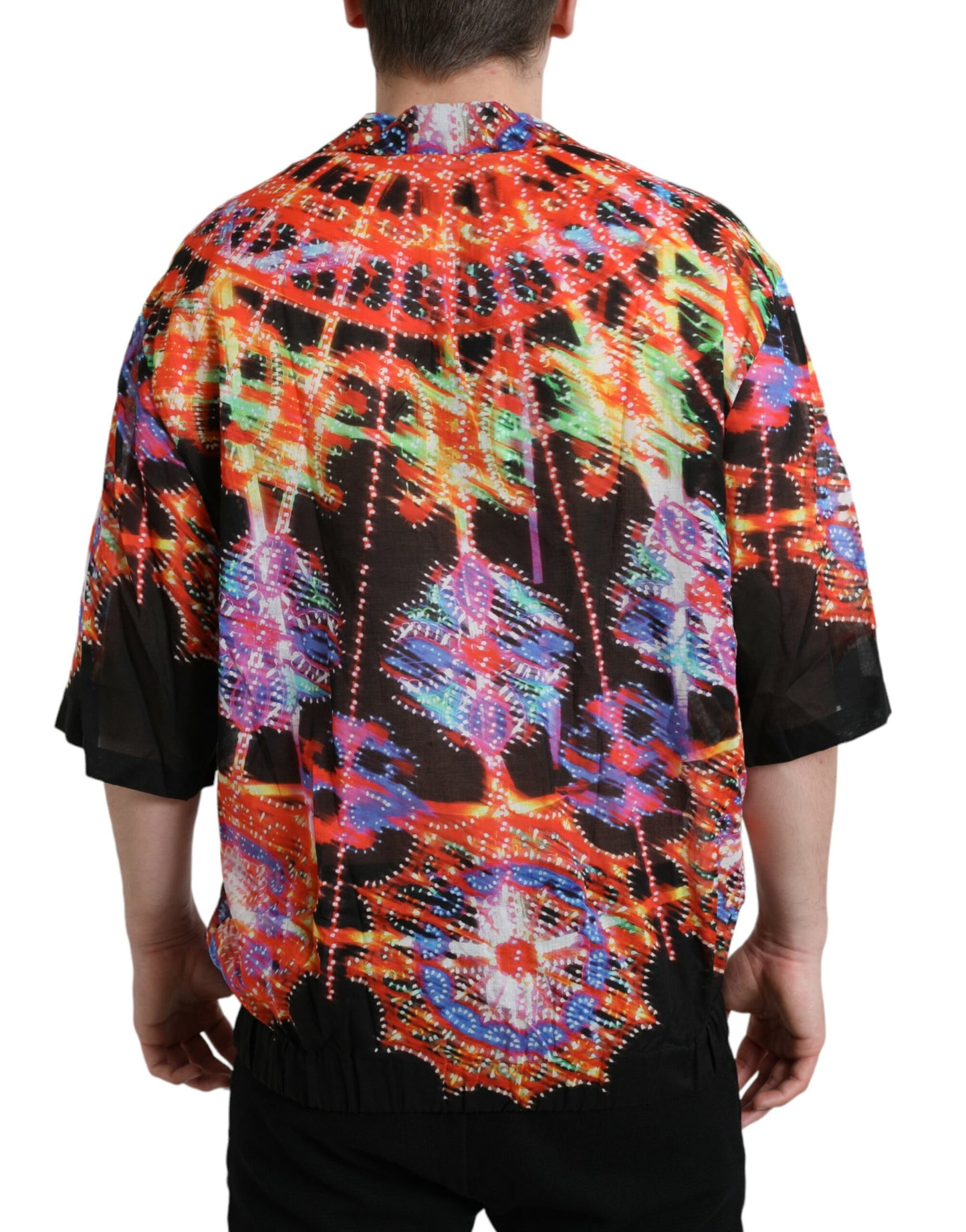 T-shirt en coton à imprimé Luminarie multicolore