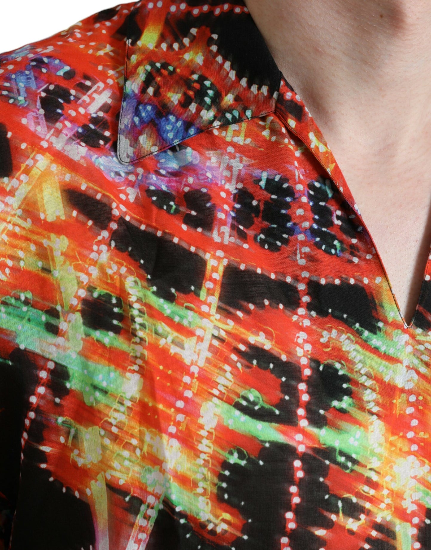 T-shirt en coton à imprimé Luminarie multicolore