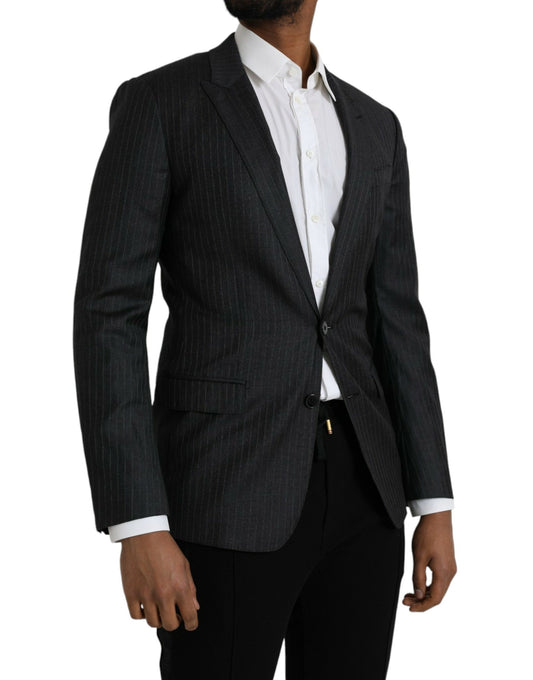 Blazer simple boutonnage à rayures noires MARTINI