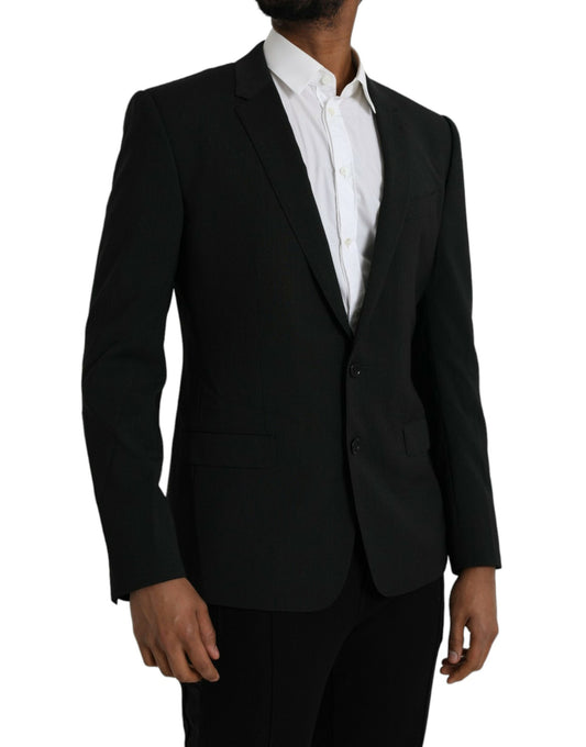 Blazer de botonadura sencilla con chal azul MARTINI