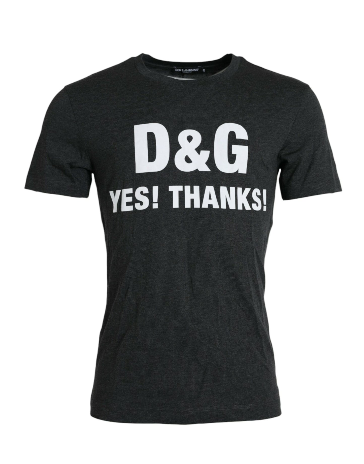 T-shirt ras du cou à manches courtes et logo imprimé gris