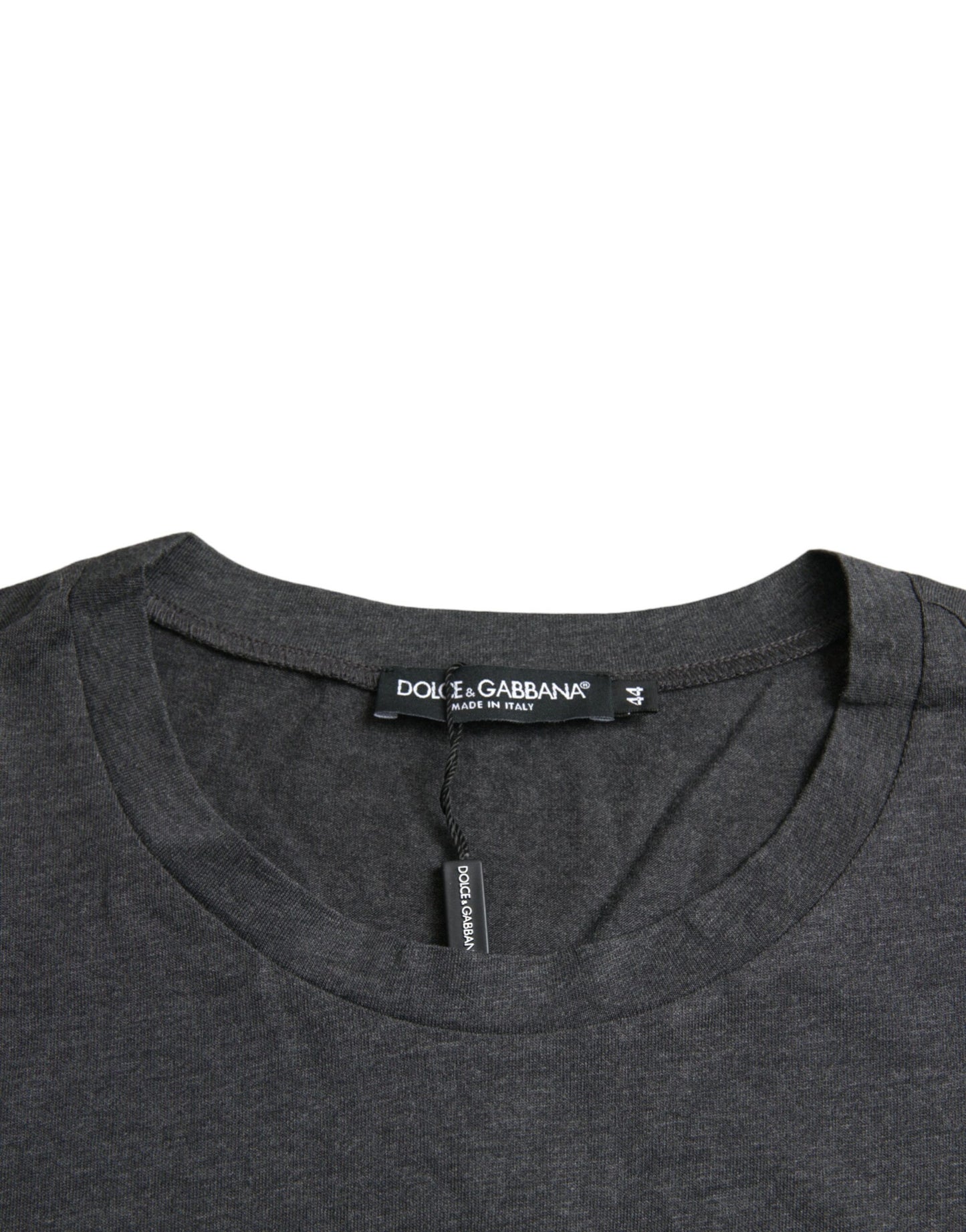 T-shirt ras du cou à manches courtes et logo imprimé gris