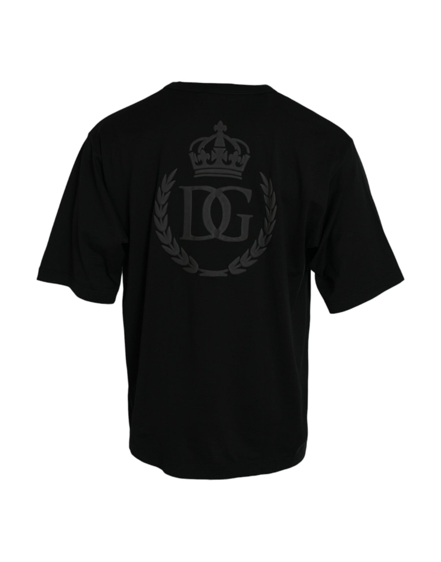 T-shirt ras du cou à manches courtes et logo noir en relief
