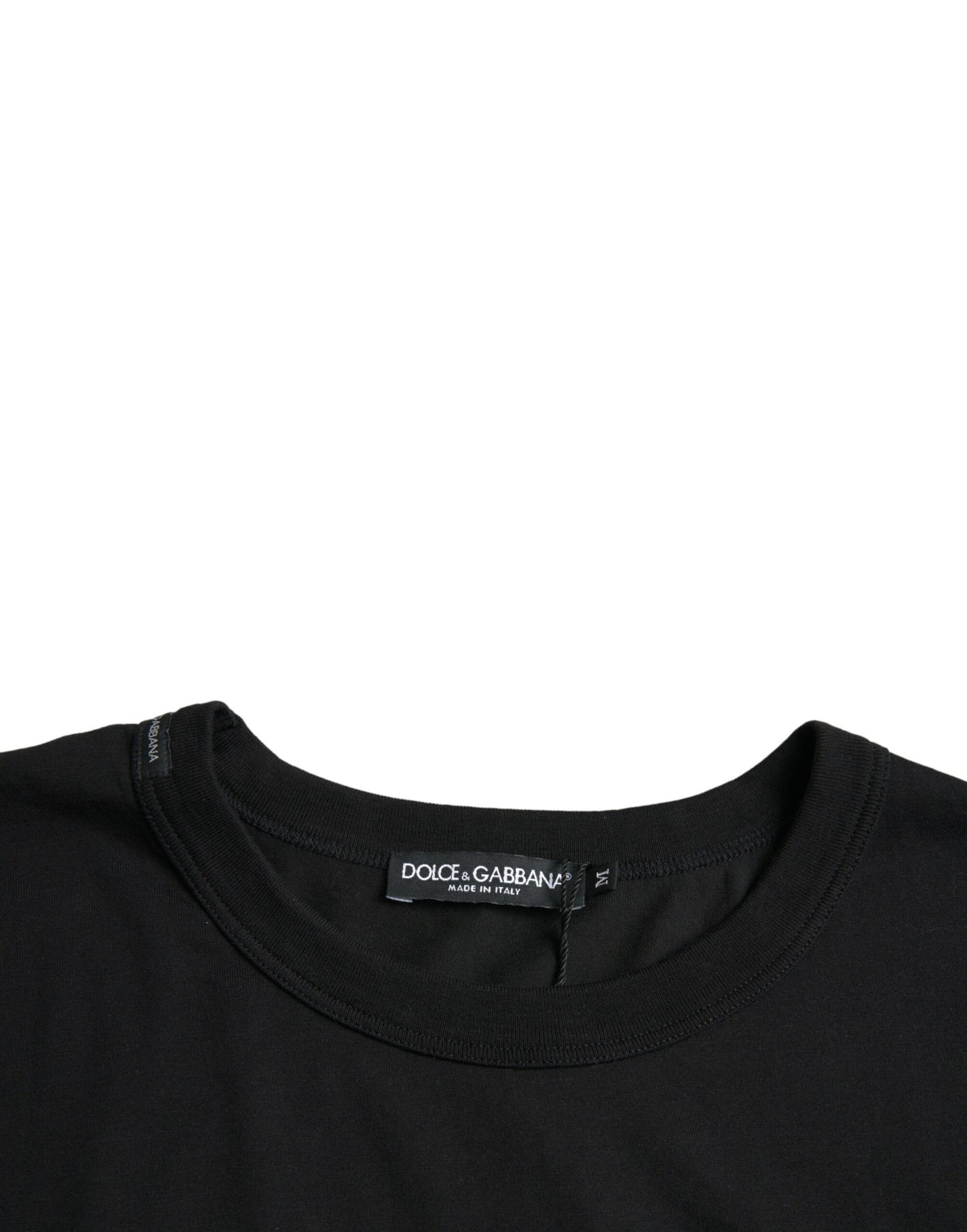 T-shirt ras du cou à manches courtes et logo noir en relief