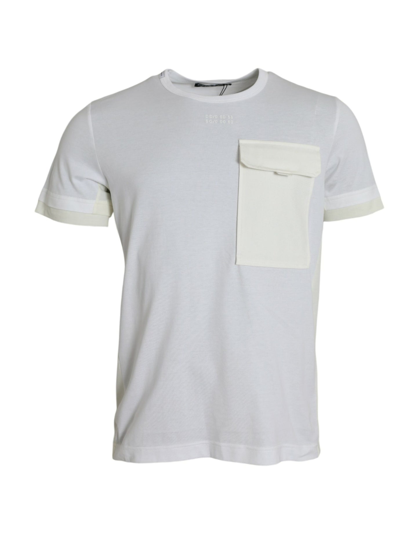 T-shirt à manches courtes en coton blanc avec poche