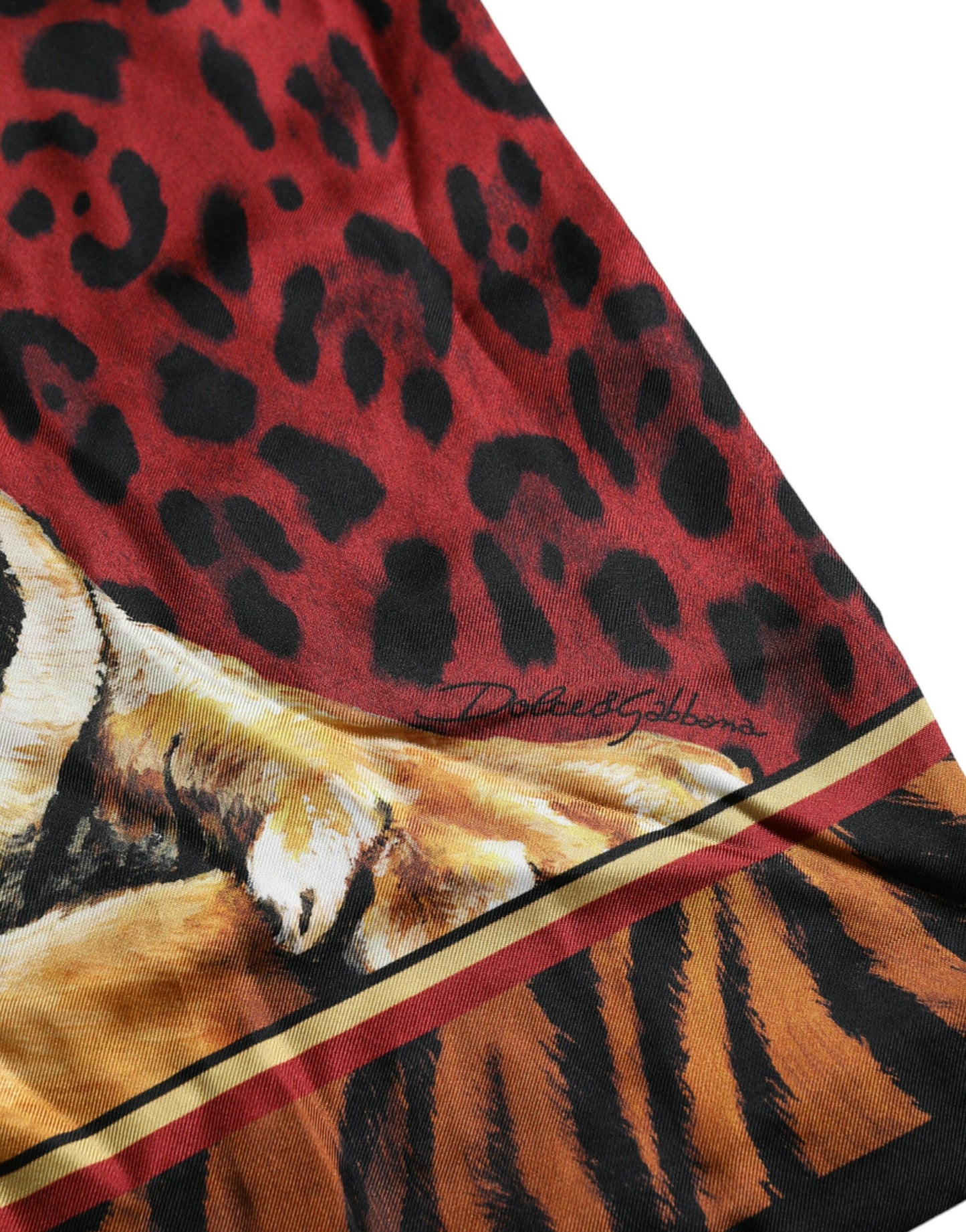 T-shirt à manches courtes en coton imprimé tigre multicolore