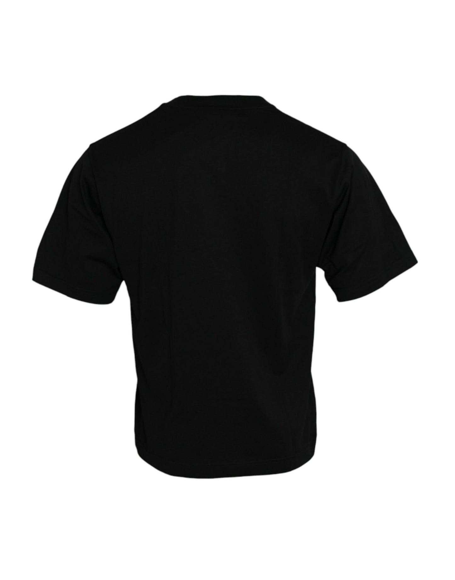 T-shirt ras du cou en coton noir orné
