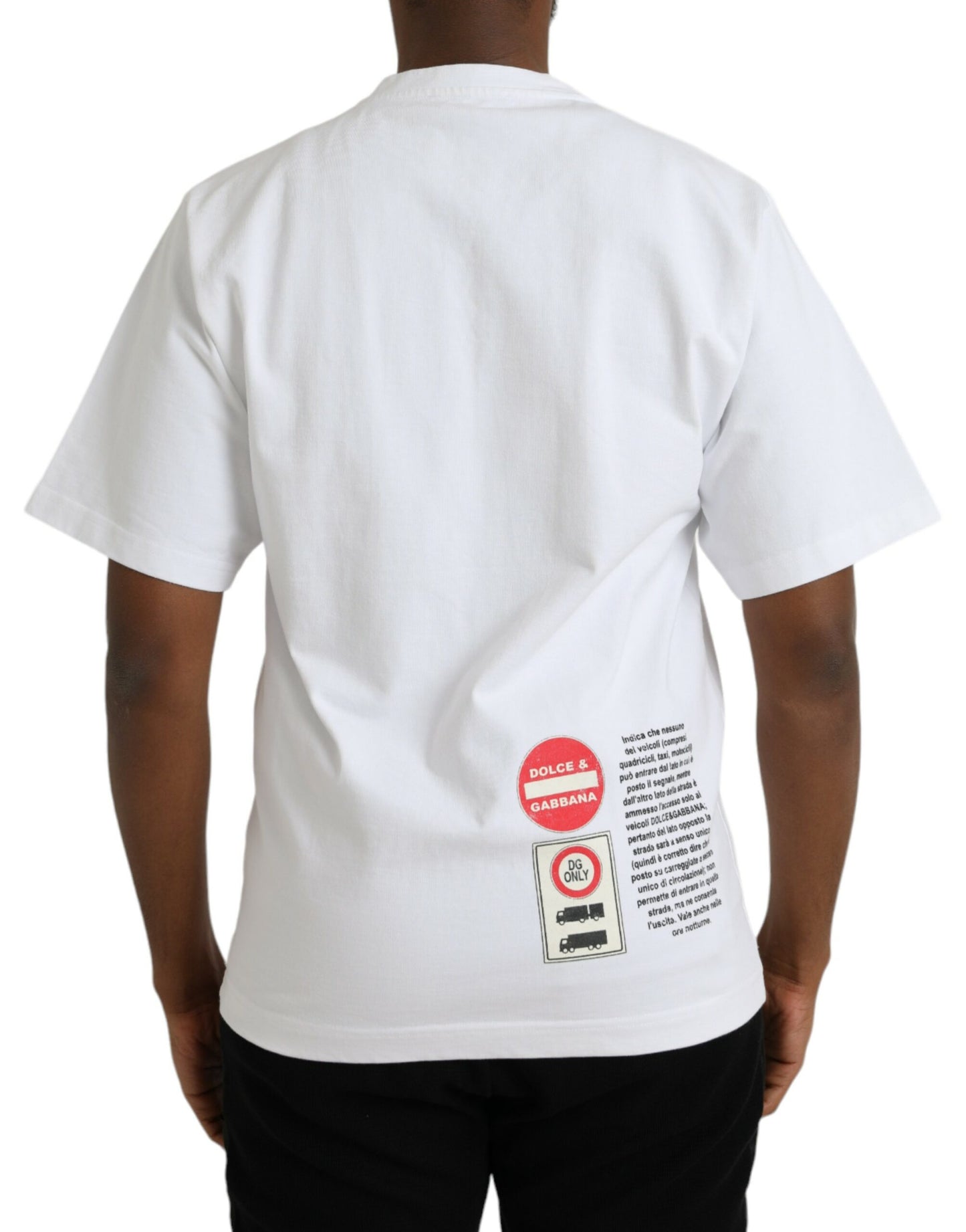 T-shirt ras du cou à manches courtes en coton blanc avec cœur Amor