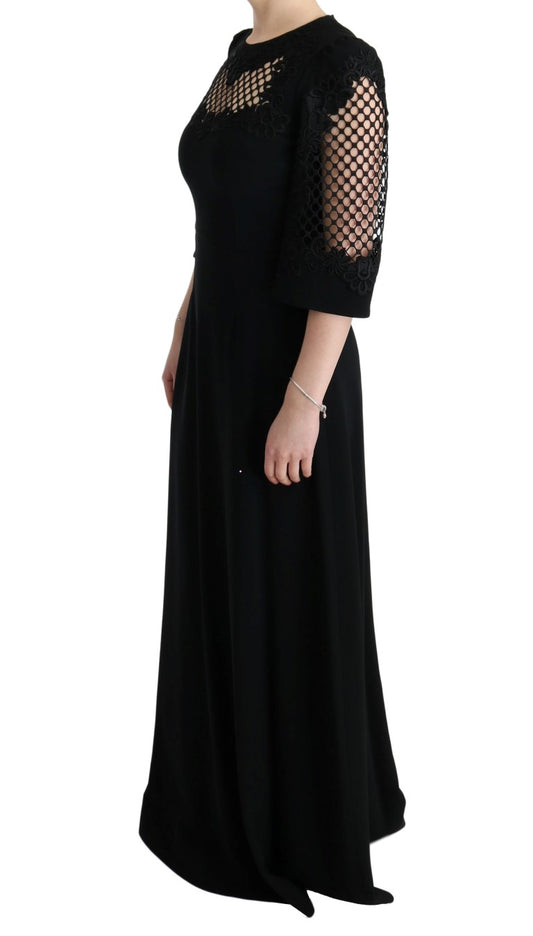 Robe longue noire extensible
