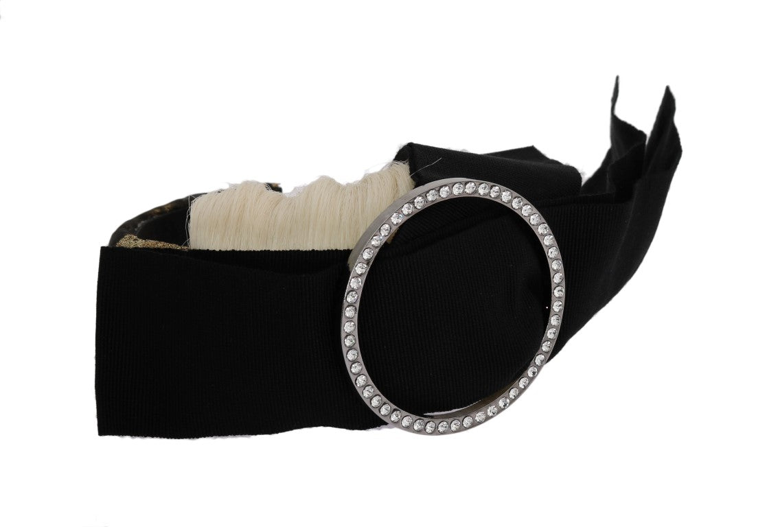 Diadema de cristal blanco y negro