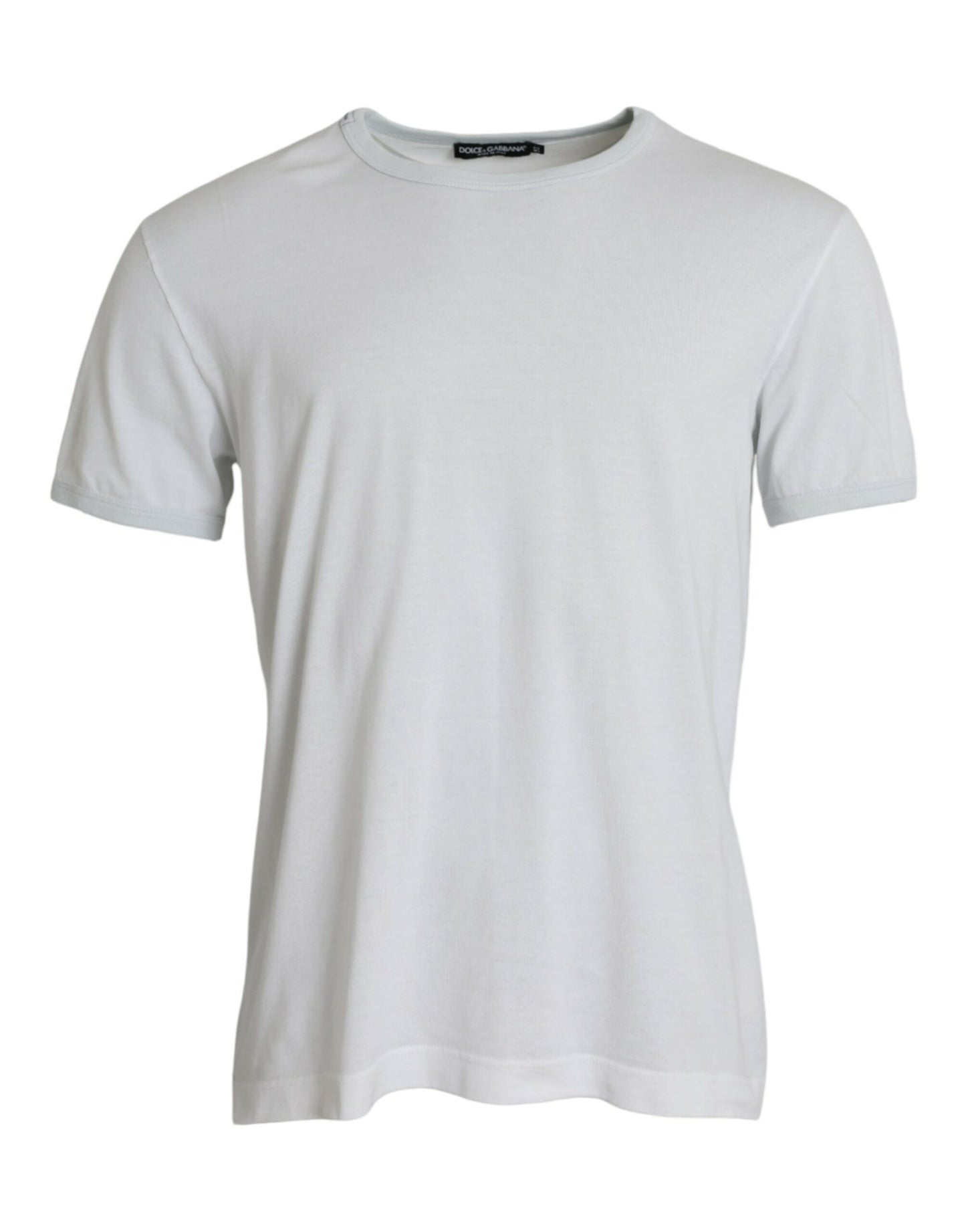 T-shirt blanc à manches courtes et col rond en coton