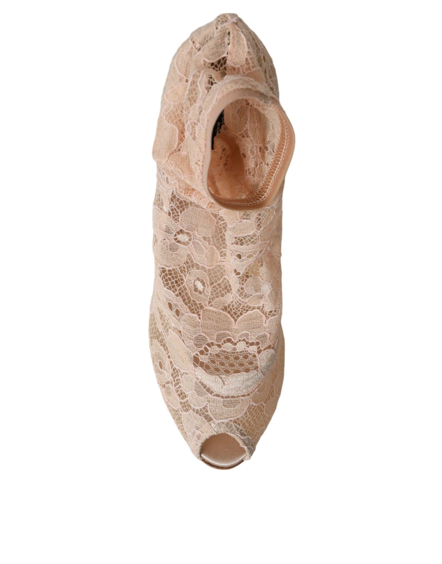 Botas de encaje Taormina elásticas en beige