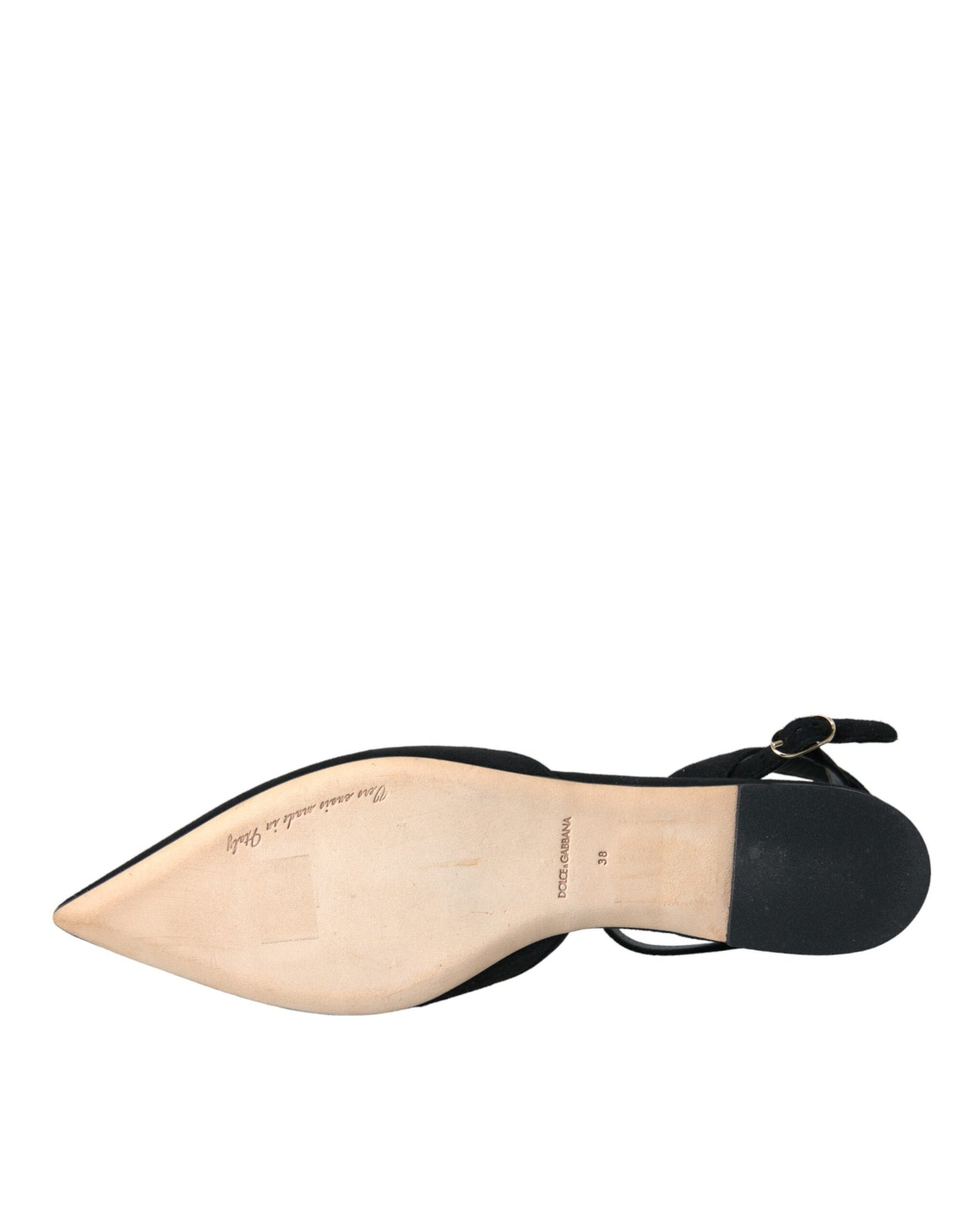 Sandalias de cuero negro con cristales y tira trasera