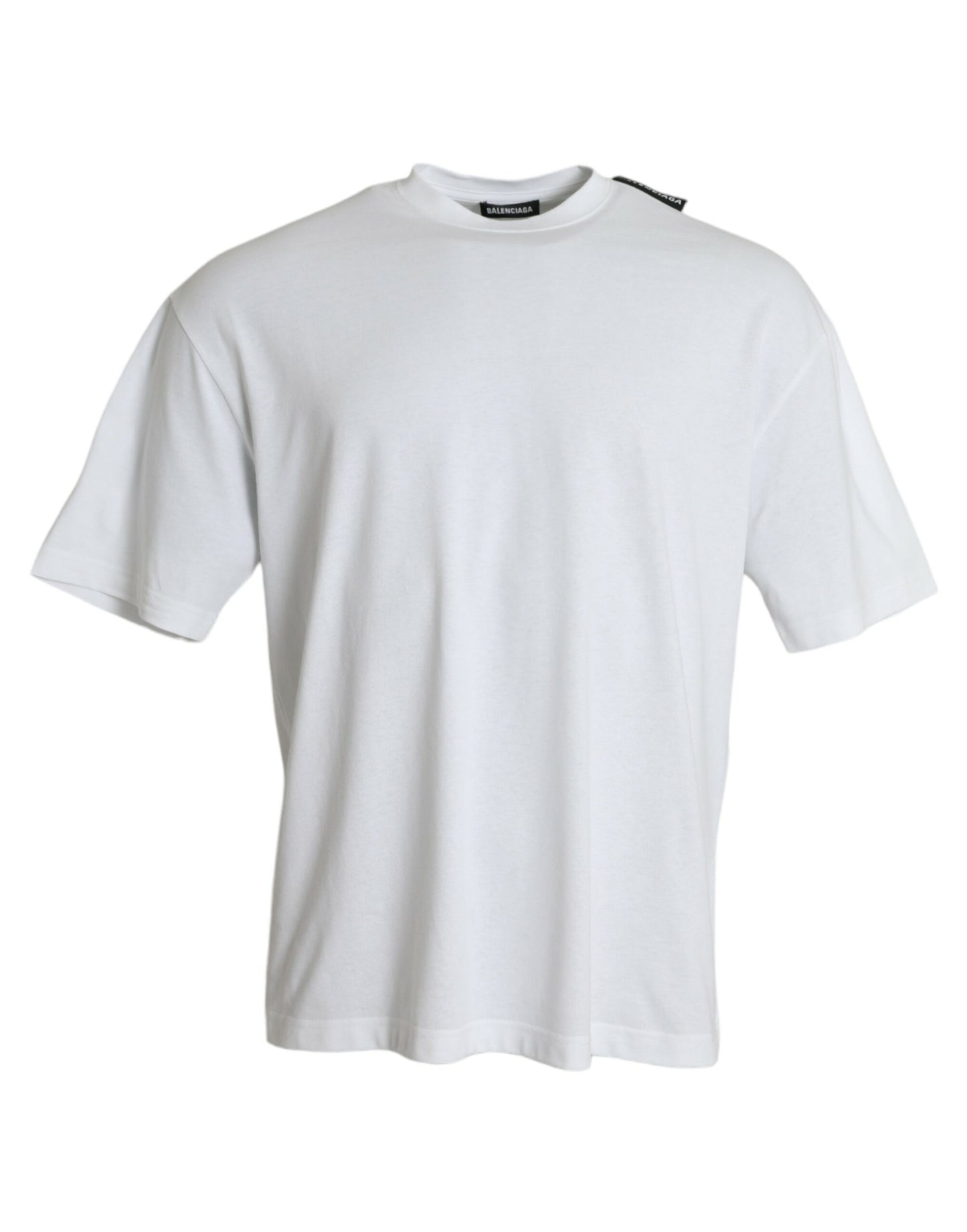 T-shirt col rond en jersey de coton blanc cassé