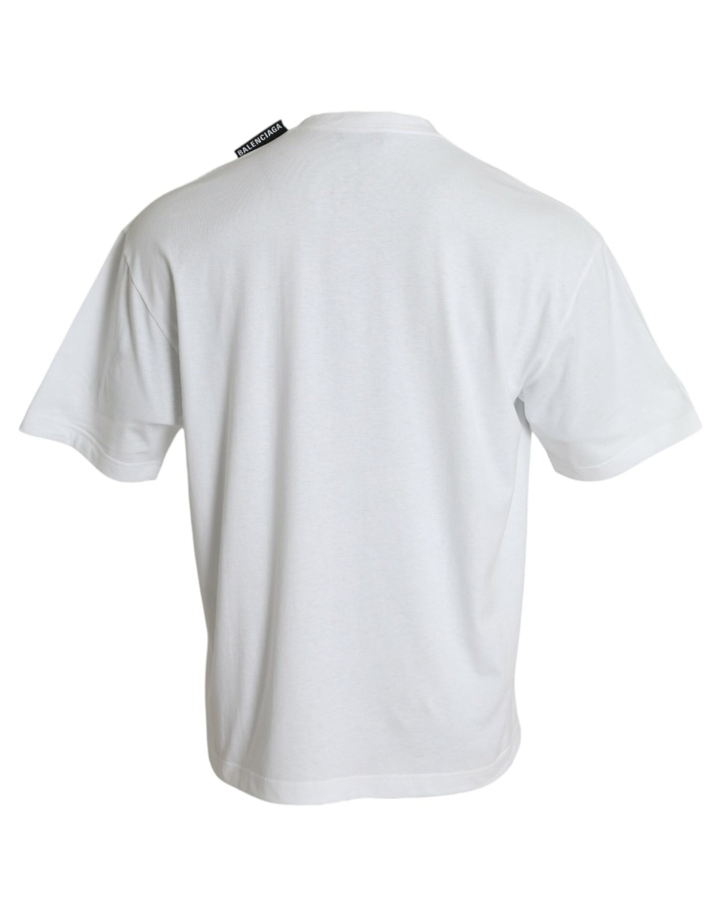 T-shirt col rond en jersey de coton blanc cassé
