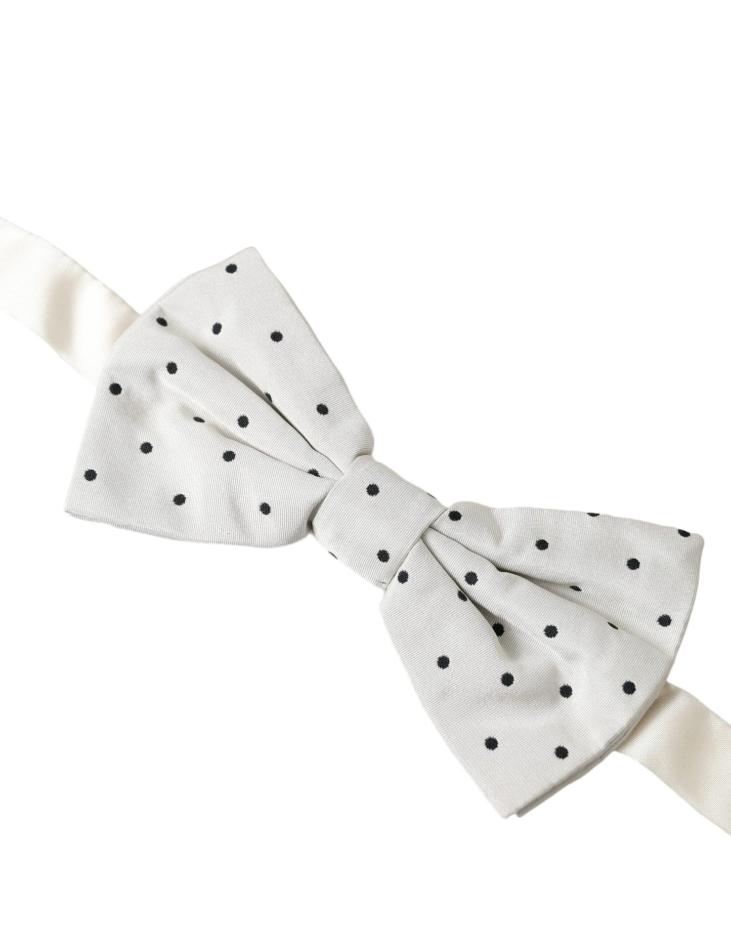 Nœud papillon en polyester à pois blancs et noirs pour homme