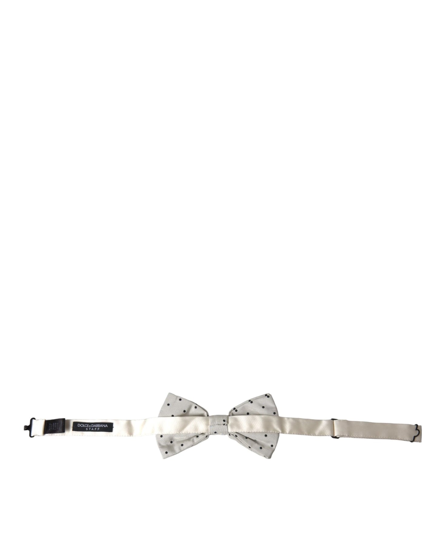 Nœud papillon en polyester à pois blancs et noirs pour homme